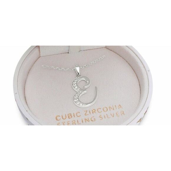 Sterling Silver 'E' Initial Necklace w/ Christmas Ornament Gift Box Stunning NEW - Picture 5 of 5